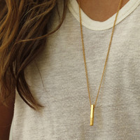 Gold plated brass textured pendant