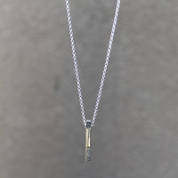 Silver plated brass textured pendant