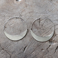 Statement silver hoop earrings