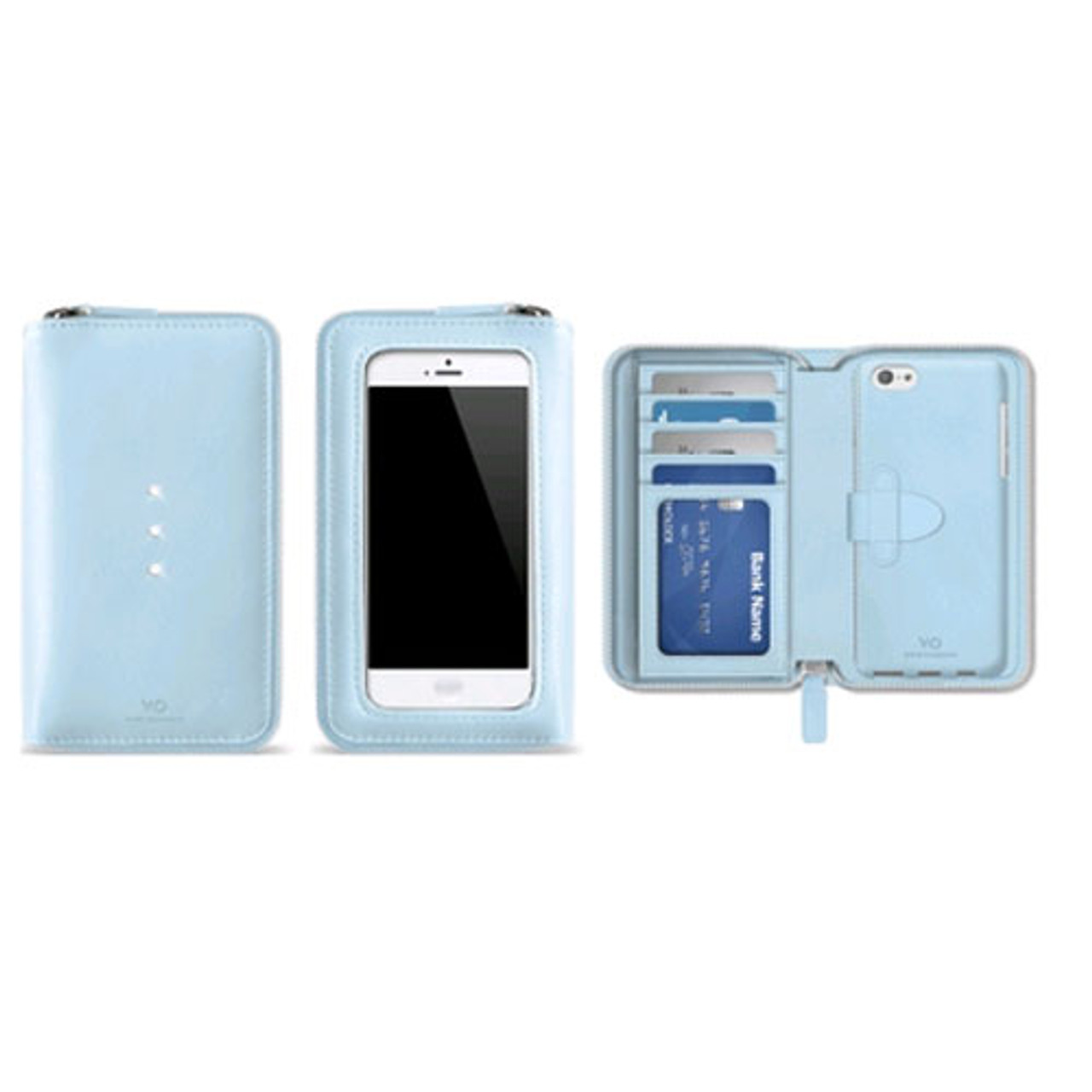 PurseCase for iPhone - Wallet Case, Wristlet Clutch with Crossbody Chain  (Turquoise with Silver, iPhone 6 Plus / 6S Plus) - Walmart.com