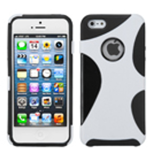 Asmyna Rubberized Cragsman Mixy Case for Apple iPhone 5s/5 - White/Black