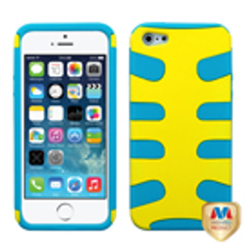 MYBAT Rubberized Yellow/Tropical Teal Fishbone Phone Protector Cover