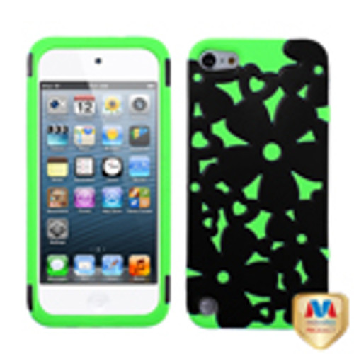 MYBAT Rubberized Black/Electric Green Flowerpower Hybrid Phone Protector Cover