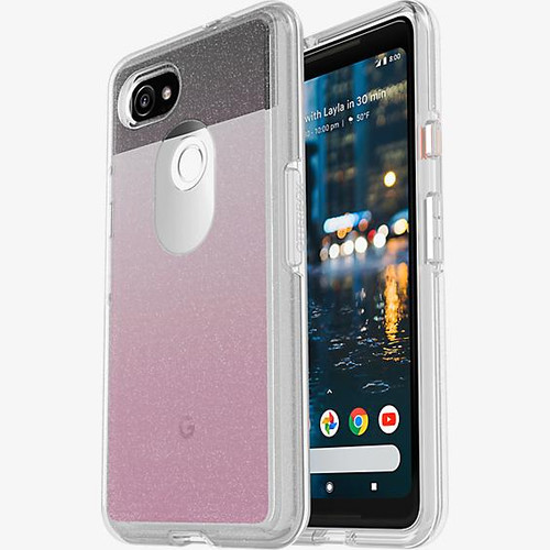 OtterBox Symmetry Clear Case For Pixel 2 XL - Hello Ombre (Silver Flake/Clear/Hello Ombre Graphic)
