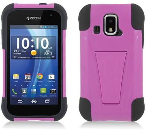 Aimo Kickstand Case for Kyocera Hydro XTRM - Black Skin/Hot Pink Cover