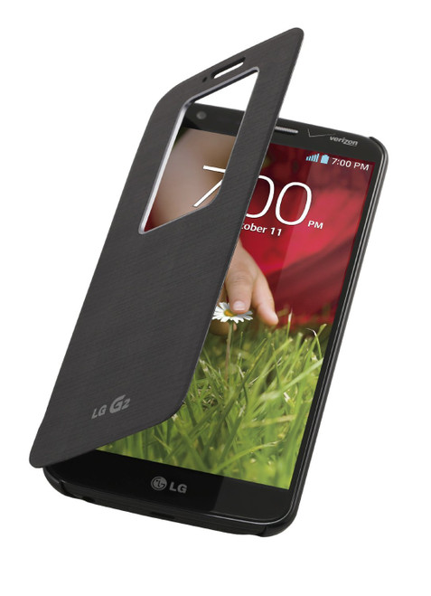 LG QuickWindow Folio Case for LG G2 D800 - Black (Only for Sprint, T-Mobile, AT&T)