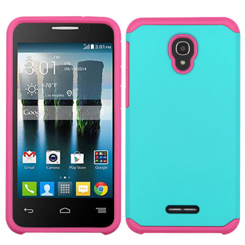 ASMYNA Astronoot Case for Pop 4Plus/OneTouch Allura/Fierce 4 - Teal Green/Hot Pink