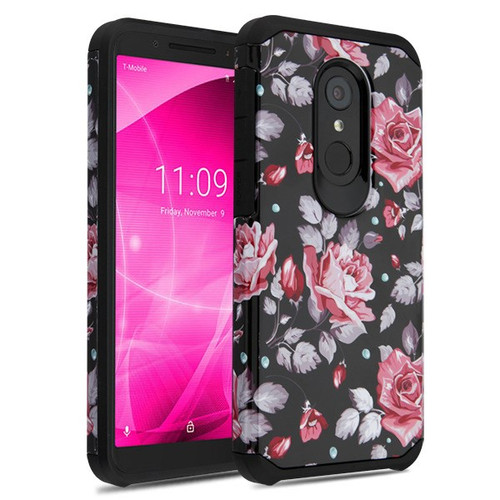 ASMYNA Astronoot Case for T-Mobile Revvl 2/Revvl 2/3 - Pinky White Rose/Black