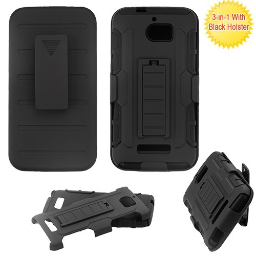 ASMYNA Black/Black Advanced Armor Stand Protector Cover Combo w/ Holster  for 3632 (Defiant)