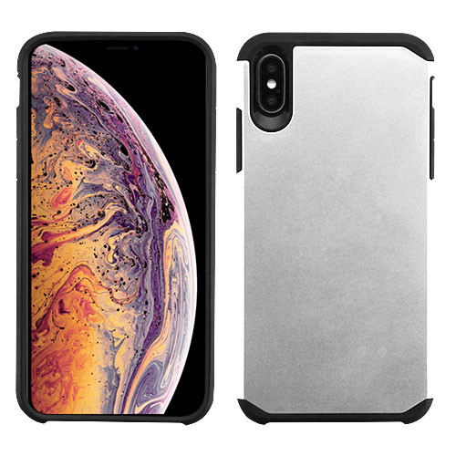 Asmyna Astronoot Protector Case for Apple iPhone XS Max - Silver/Black