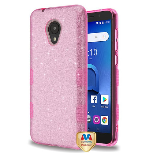 MYBAT Pink Full Glitter TUFF Hybrid Protector Cover  for 5059R (Ideal Xtra),1X Evolve