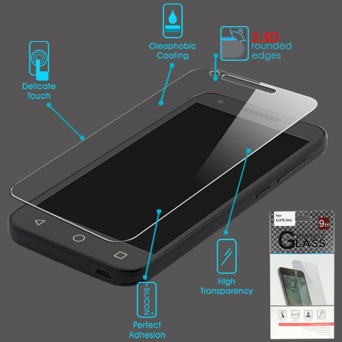 Tempered Glass Screen Protector (2.5D) for 5044 (Cameo X),U50 (Ideal Xcite),Verso