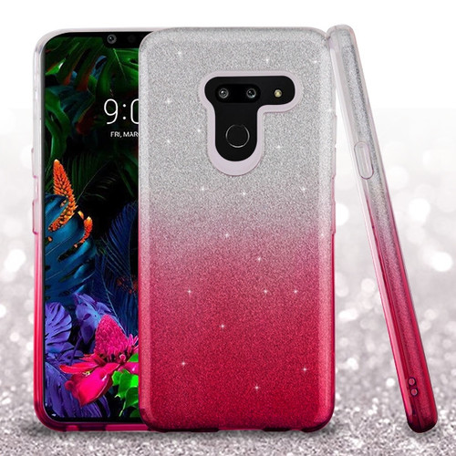 ASMYNA Pink Gradient Glitter Hybrid Case for G8 ThinQ