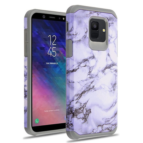 ASMYNA White Marbling/Iron Grey Astronoot Protector Cover  for Galaxy A6 (2018)