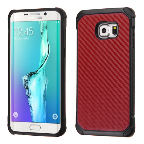 ASMYNA Red Carbon-Fiber Backing/Black Astronoot Phone Protector Cover for Galaxy S6 edge Plus