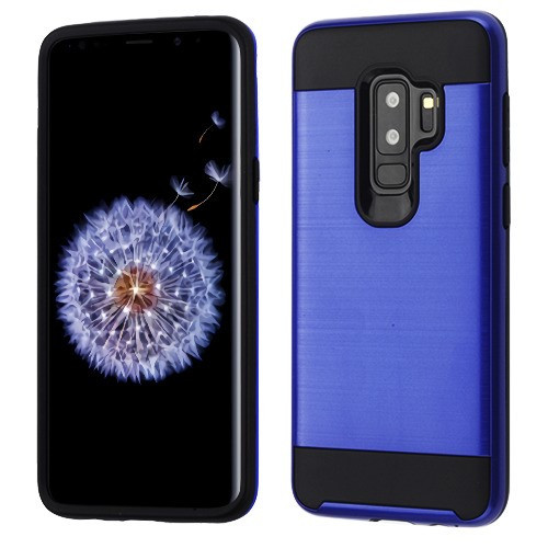 ASMYNA Dark Blue/Black Brushed Hybrid Case for Galaxy S9 Plus