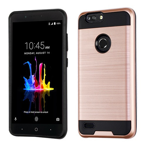 ASMYNA Rose Gold/Black Brushed Hybrid Protector Cover  for Z982 (Blade Z Max),Sequoia