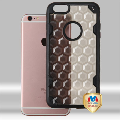 MYBAT Transparent Smoke Honeycomb/Black Challenger Hybrid Case for iPhone 6s Plus/6 Plus