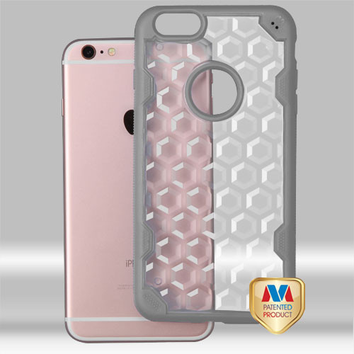 MYBAT Transparent Clear Honeycomb/Iron Gray Challenger Hybrid Case for iPhone 6s Plus/6 Plus