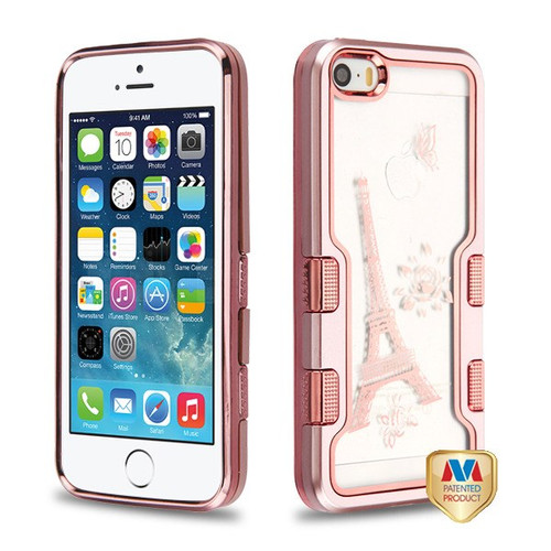 MYBAT Metallic Rose Gold/Electroplating Rose Gold Eiffel Tower (Transparent Clear) TUFF Panoview Hybrid Protector Cover