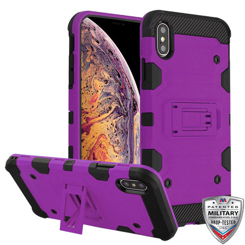 MYBAT Purple/Black Storm Tank Hybrid Protector Cover for iPhone XS Max