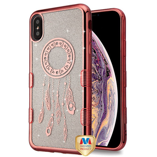 MYBAT Electroplating Rose Gold Dreamcatcher (Transparent Clear) Full Glitter TUFF Hybrid Case  for iPhone XS Max