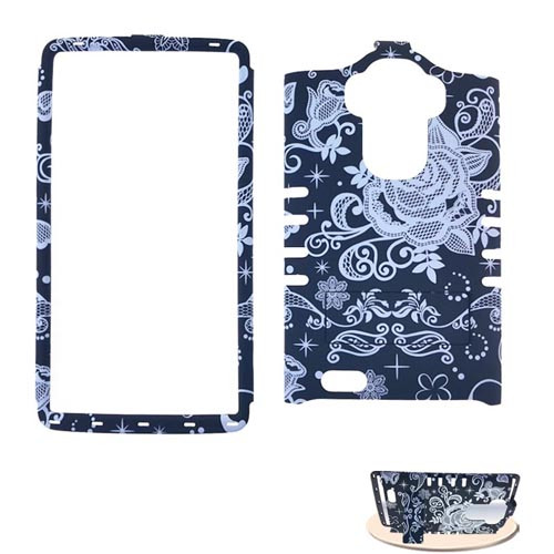 Rocker Series Snap-On Case for LG G Stylo LS 770 (Flowers on Black)