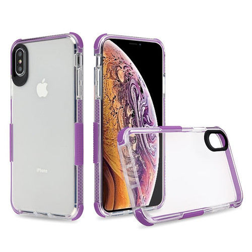 Transparent Clear/Purple Bumper Claro Candy Skin Cover  for iPhone XS Max