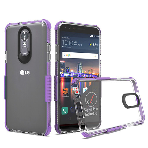 Transparent Clear/Purple Bumper Claro Candy Skin Cover  for Stylo 4 Plus,Stylo 4