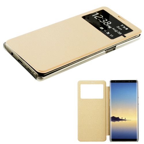 MYBAT Gold Silk Texture MyJacket (with Transparent Frosted Tray)(96A) for Galaxy Note 8