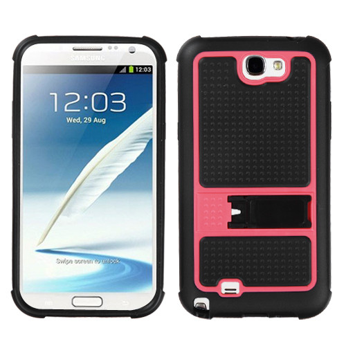 MYBAT Hot Pink Gummy Armor Stand for Galaxy Note II (T889/I605/N7100)