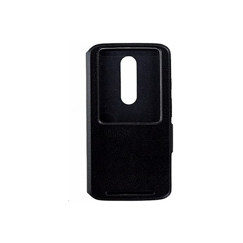 Motorola Leather Flip Case for DROID Turbo 2 XT1585 - Black