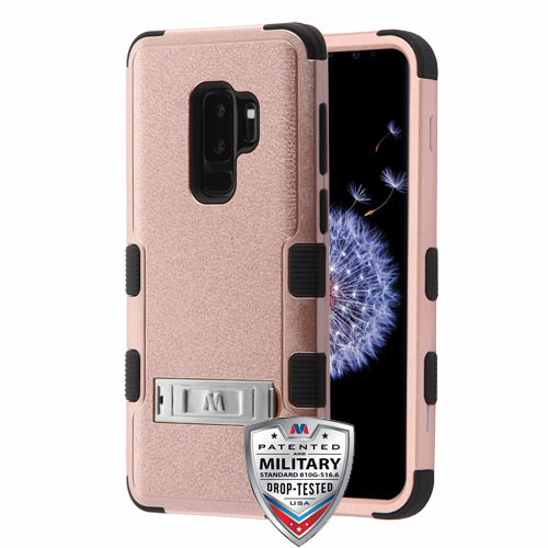 MYBAT Textured Rose Gold/Black TUFF Hybrid Protector Cover  for Galaxy S9 Plus