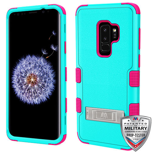 MYBAT Natural Teal Green/Electric Pink TUFF Hybrid Phone Protector Cover  for Galaxy S9 Plus