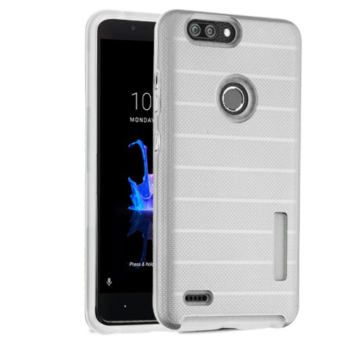 MYBAT Silver Dots Textured/Transparent Clear Fusion Protector Cover  for Z982 (Blade Z Max),Sequoia
