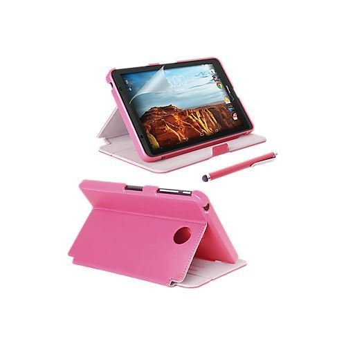 Verizon Folio Case with Screen Protector and Stylus Pen for Ellipse 8 - Pink