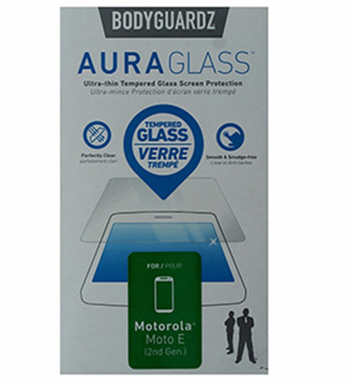 BodyGuardz AuraGlass Tempered Glass Screen Protector for Moto E 2nd Gen - Clear