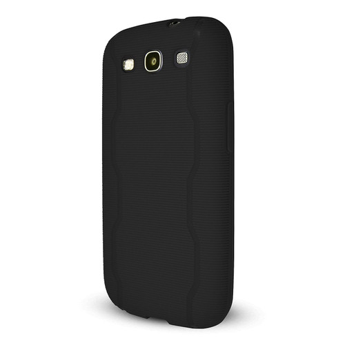 Technocel Textured Slider Skin with Line Pattern for Samsung Galaxy S3 - Black