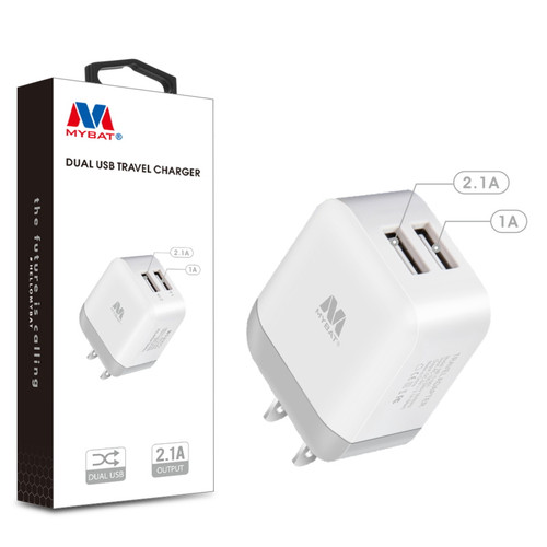 MYBAT White Dual USB Travel Charger Adapter(2.1A)