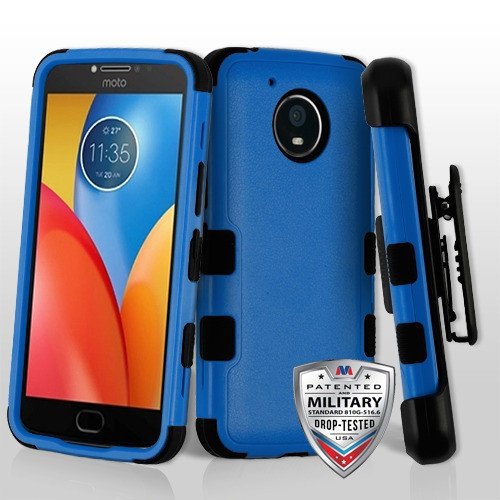 MYBAT Natural Dark Blue/Black TUFF Hybrid Phone Protector Cover(w/ Holster) for XT1773 (Moto E4 Plus)