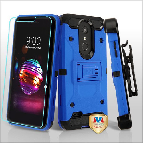 MYBAT Blue/Black 3-in-1 Kinetic Hybrid Protector Cover Combo (w/ Holster)(Tempered Glass Screen Protector)