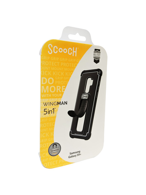 Scooch Wingman 5-in-1 Case with Kickstand for Galaxy S9 Plus - Black