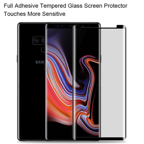 MYBAT volledig zelfklevende premium gehard glas screenprotector/zwart voor Galaxy Note 9