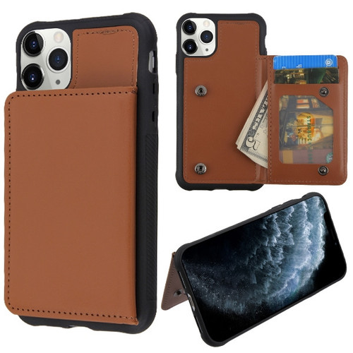 MYBAT Brown Flip Wallet Executive Protector Cover(TPU Case with Snap Fasteners)(with Package)