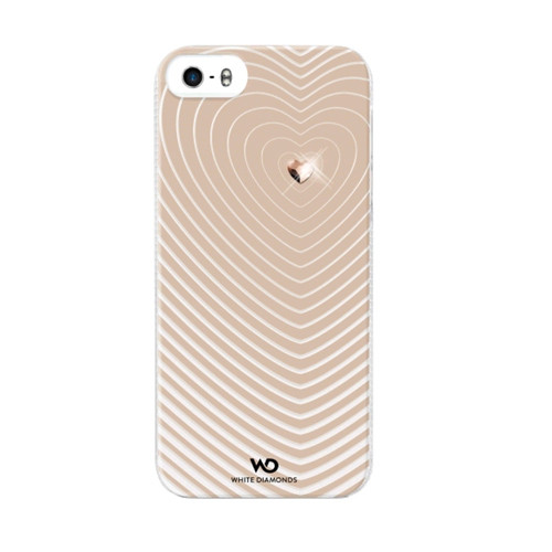 5 Pack -White Diamonds Heartbeat Case for Apple iPhone 5/5s (Gold)