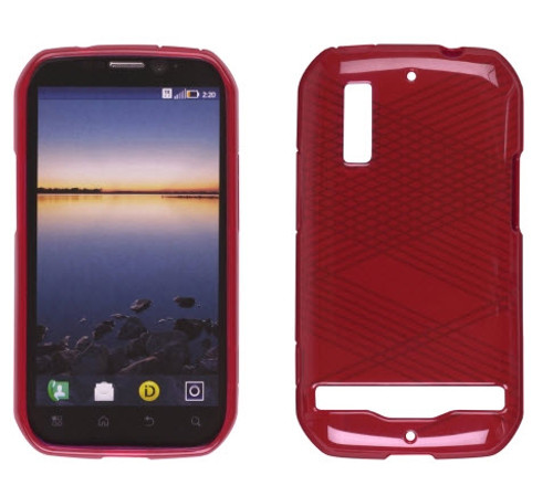 5 Pack -Wireless Solutions Dura-Gel Case for Motorola Photon 4G MB855 / Electrify MB853 (Criss Cross Red)