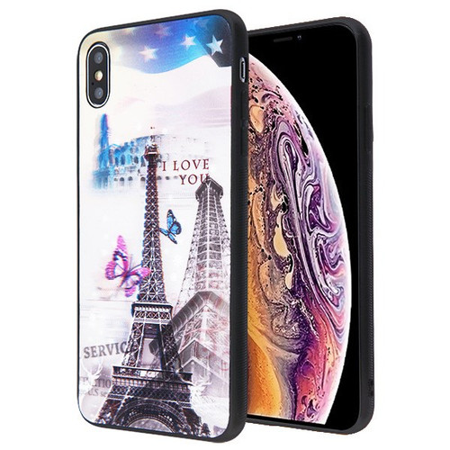 Cover protettiva ibrida stereografica 3D Torre Eiffel (con confezione) per iPhone XS Max