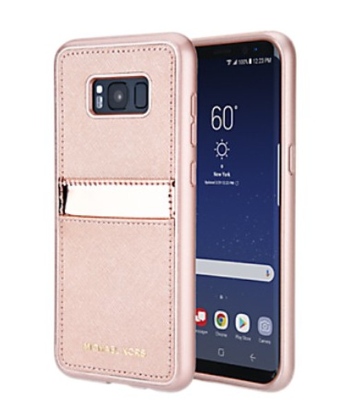 Original Michael Kors Saffiano Leather Case for Samsung Galaxy S8+ - Rose Gold