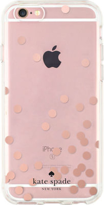 kate spade new york Hardshell Clear Case for iPhone 6/6s - Confetti Dot Rose Gold Foil/Clear