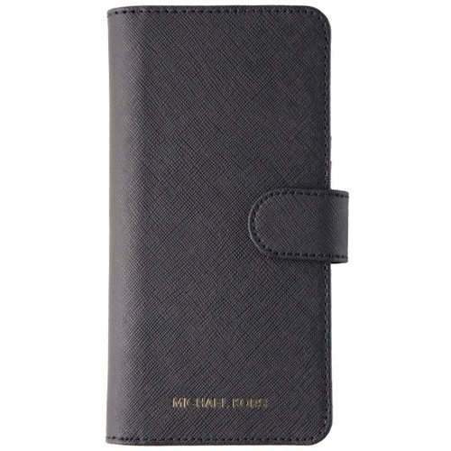 Michael Kors Saffiano Leather Folio Phone Case for Samsung Galaxy S8 Plus- Black